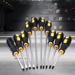 Multi-size Magnetic Screwdriver Set With Extended Handle - Includes Phillips & Flathead Bits For Home Diy Projects