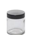 50ML Clear Glass Jar With Black Lid 58 400