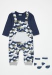 PoP Candy Camo Dungaree bodyvest And Sock Set-multi