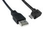 USB Cable 3.05M USB To 90 Degree Micro USB Black 3021080-10 Qualtek