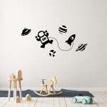 Space Wall Sticker - Metallic Rose Gold
