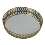 Round Gold Metal Mirror Tray SGN2693