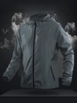 Men's Mountain Graphic Print Rash Guard With Zipper Pockets Casual Long Sleeve Zip Up Sun Protection Hooded Jacket For Fishing H
