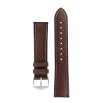 Boston Buffalo Calfskin Leather Watch Strap In Brown - 22MM Silver