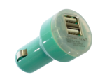 Dual USB Car Charger Turquoise
