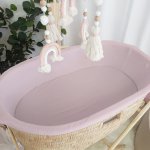 Moses Basket Liner And Fitted Sheet Only Soft Dusty Pink