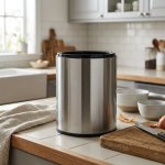Double-layer Stainless Steel Open-top Trash Can