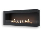 Canto Two Flueless Gas Fireplace Black - Black 1700MM