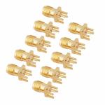 Ywbl-wh 10 Pcs Sma Female Base Socket Jack Pcb Mount Adapter 50 Ohm Rf Connectors Brass
