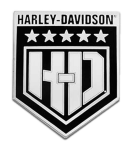 Harley-davidson 1.5 Inch. H-d White Shield Metal Pin Antique Silver Finish
