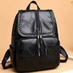 Women's Bag New Soft Pu Leather Student Bag Lady Travel Backpack Pull Head Direction Random