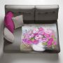 Pink Peonies In A Bucket Light Weight Fleece Blanket By Stella Bruwer