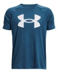Boys' Ua Tech Big Logo Short Sleeve - Petrol Blue Ymd