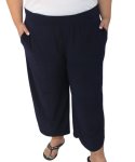 Ladies Plain Bon Bon Capri - 60 Navy