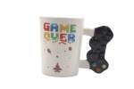 Game Over" Tall Retro Gamer Mug With Black Game Controller Handle