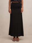 Mimio Mimi Flute Maxi Skirt - 20 Black Elstone Spot Co-ord