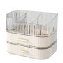 White 3-LAYER Makeup Organizer With 360 Brush Holder