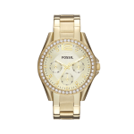 Fossil Riley Gold Plated Stainless Steel Multi-dial Bracelet Watch