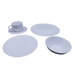 20 Piece White Denim Dinner Set SGN1239