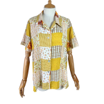 Vintage Patchwork Style Shirt - M