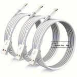 3PCS 1PC For Iphone Charger Cable Lightning Data Cable Original 3-PIECE 6-FOOT Mfi Certified USB A Charging Cable Suitable For I