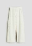 Wide Cargo Trousers - White
