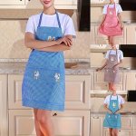 Cute Cartoon Rabbit Plaid Apron - Waterproof & Oil-resistant Adjustable Halter Neck For Home Cooking - Stylish Kitchen Workwear