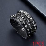 Punk Style Pu Leather Bracelet Unisex With Metal Studs