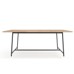 Leah Steel Pipe Dining Table - Pine In Chestnut Finish