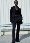 Slim Satin Trousers - Navy Blue