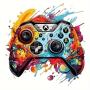 Watercolor Game Controller Heat Transfer Vinyl Decal - Diy Iron-on Patch For T-shirts Pillows & Apparel Crafting