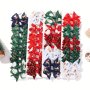 10pcs Christmas Bow Hair Clips Simple Festive Santa Claus Ponytail Clips Baby Girls Hair Accessories Random Color Ideal Choice For Gifts