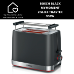 Bosch Black Mymoment 2 Slice Toaster - 950W