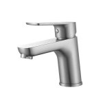 Bijiou Savole Satin Nickel Basin Mixer Short Body