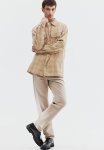 Regular Fit Overshirt - Beige checked