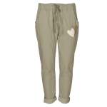 Flock Glitter Heart Pant - Olive Free