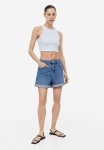 Cropped Vest Top - Light Blue