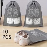 10PCS Non-woven Travel Shoe Storage Bags - Lightweight Waterproof & Transparent - Perfect For Organizing Shoes