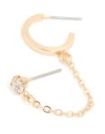 Silver Diamante Stud & Hoop Chain Earring