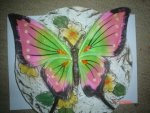 Butterfly Large Pink Green Stepping Stone GS24