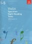 Violin Specimen Sight-reading Tests Abrsm Grades 1-5 - From 2012 Staple Bound