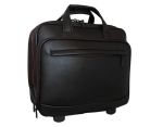 Fino 15-17'' Faux Leather Laptop Briefcase - Black