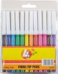 4 Kids Fibre Tip Pens 12 Pack