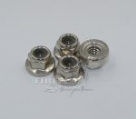 Wheel Nuts 4MM Steel Serrated Flanged Nyloc Nuts 4PCS