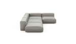 Four Module Corner Sofa - Velvet - Light Grey - 241CM X 346CM
