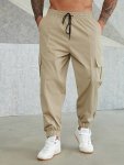 Plus Size Men's Solid Cargo Pants For Sports outdoor Men's Clothing