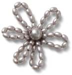 Grey Pearl Beaded Daisy Jibbitz - Multi Osfa