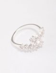 Silver Plated Graduating Cubic Zirconia Wrap Ring - M l