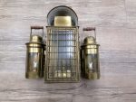 Vintage Wire Caged Nautical Oil Lamp