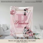 Fleece Blanket Touch Of Gold Peoni Minnie Mouse